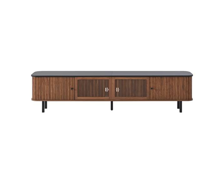 Meuble tv avec portes coulissantes, 190x35x45 cm, noyer