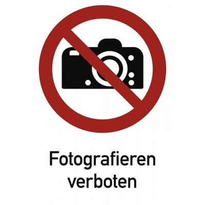 Fotografieren verboten ISO 7010, Kombischild, Alu, 262x371 mm
