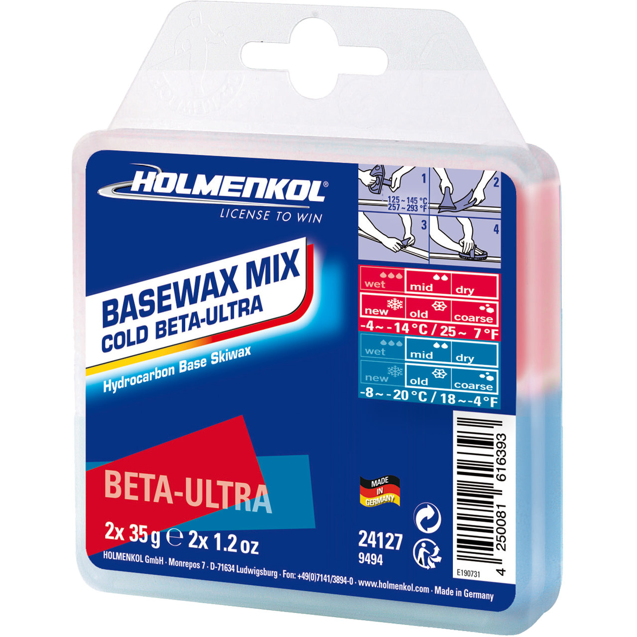 Holmenkol Basewax Mix Cold Beta-Ultra (2x 35 g)