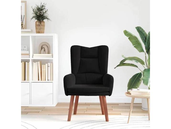 Printemps 2026 Soldes 1 PC Fauteuil d'appoint - CHAISE TV - fauteuil Noir 63x67x94 cm Velours - 63x67x94 cm 2_575545