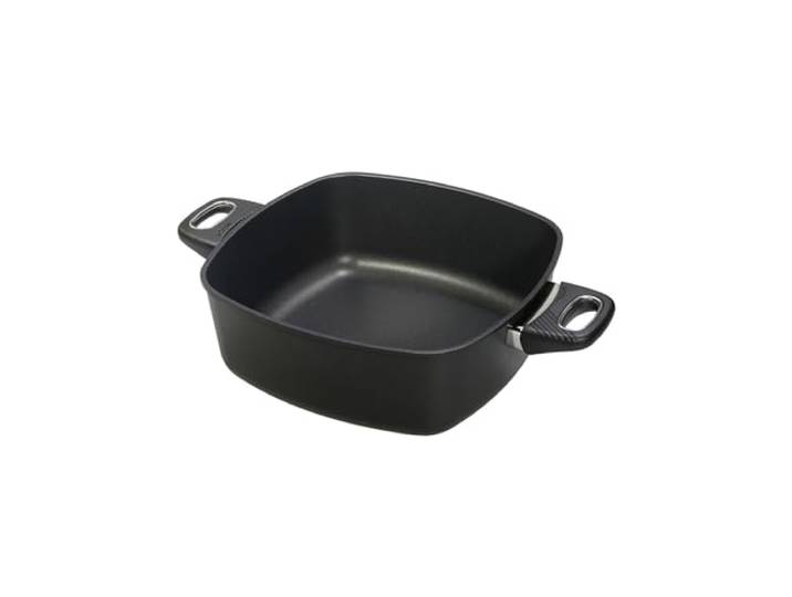 Original Gundel GUSS-QUADRAT-TOPF, 28 x 28 cm, Höhe 10,5 cm, Viereckpfanne Biotan-Oberfläche, backofenfeste Griffe