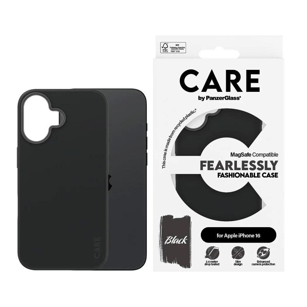 CARE by PanzerGlass Fashionable Case Schwarz m. MagSafe iPhone 16