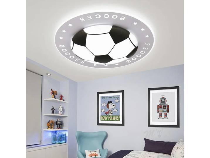 Plafonniers créatifs en forme de ballon de football, lampes rondes à LED pour chambre d'enfant, chambre à coucher, lampes en acrylique, salon, lampes LED simples à motifs de dessins animés