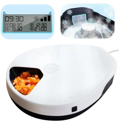 Inspired Living FrostFresh Automatic Wet Food Pet Feeder With Cooling & 5 Meal Timer us