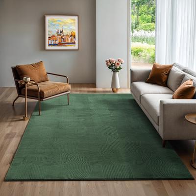 Teppich THE CARPET "Rio", grün (dunkelgrün), B:80cm H:8mm L:150cm, Polyester, Teppiche, Teppich, weicher Wohnzimmer Teppich rutschfest 3D-Optik
