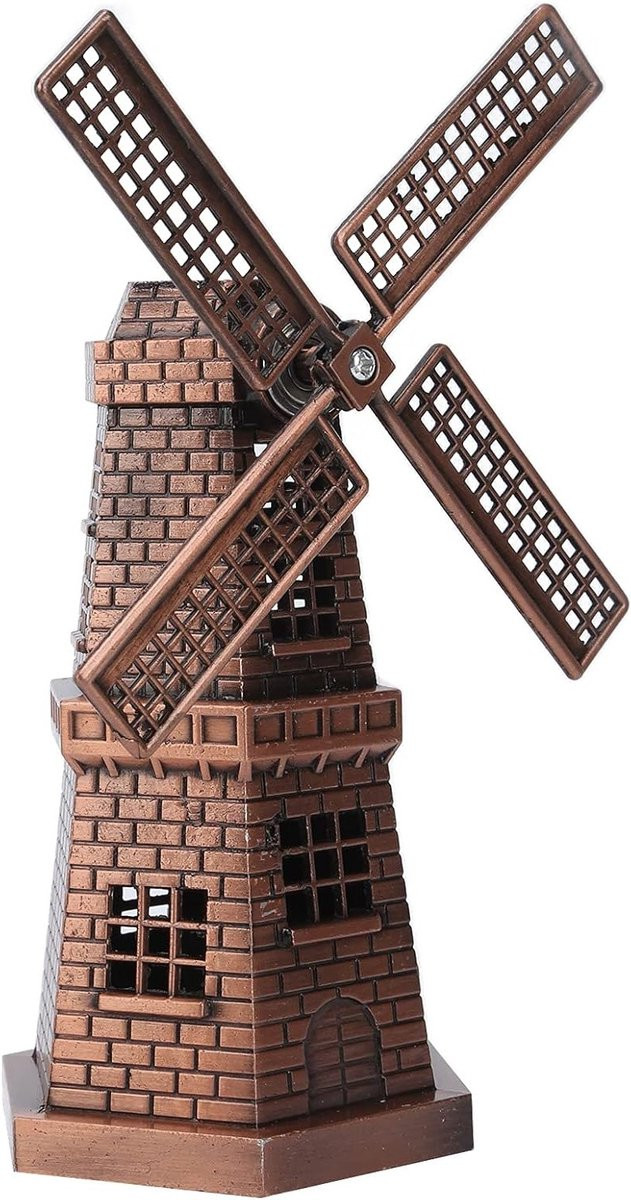 Mediterrane Decoratie Ornaments - Retro Stijl Bronzen Mini Rode Windmolen voor Huis en Tuin