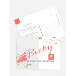 Geburtstagseinladung selbst gestalten mit Spruch und Fotos im Onlinedesigner bei Meine-Kartenmanufaktur.de