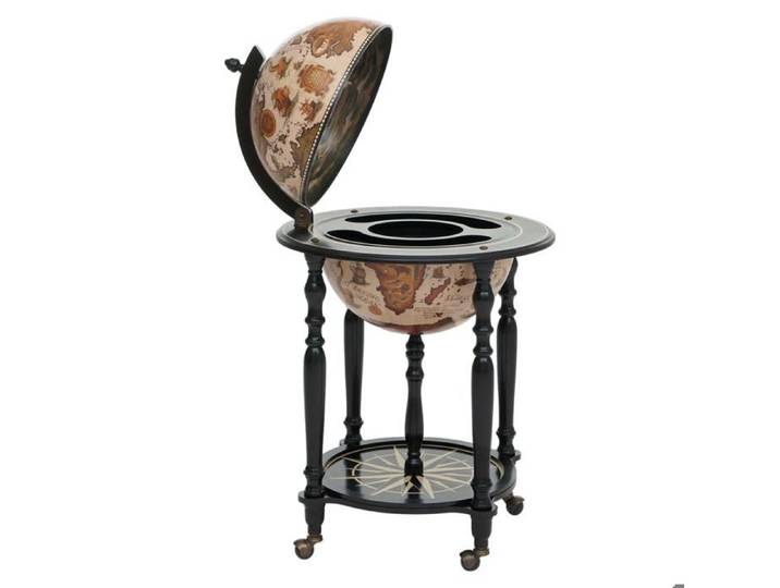 MCW Globe terrestre bar de salon MCW-A78 minibar roulant bois d'eucalyptus