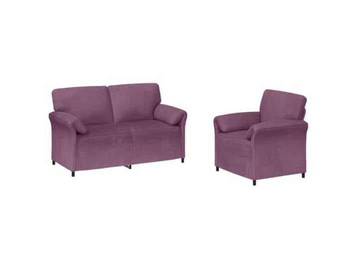 PUGYNBK Modernes 2-Sitzer-Sofa aus violettem Samt mit Metallrahmen Weicher Samt, geschwungene Arme, bequemer Schaumstoff, robuster Rahmen, einfache Montage, einfache Reinigung
