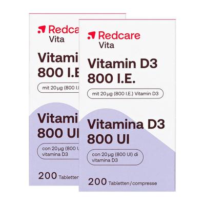 Vitamin D3 800Ie Redcare Doppelpack 2x200 St Tabletten