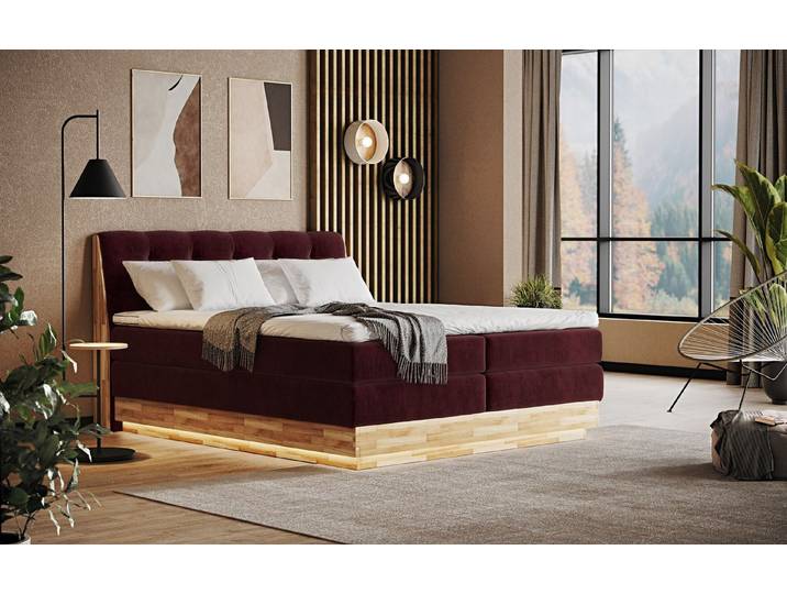 COTTA Boxspringbett Melissa - mit LED, Bettkästen, Kaltschaum-Topper & H2/H3 Matratzen (Bett inklusive Matratze, Topper und Bettkasten), mit LED, Kaltschaum-Topper, Bettkasten & H2/H3-Matratzen