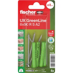 UX GREENLINE 8x50 R S A2 K DÜBEL/SCHR.