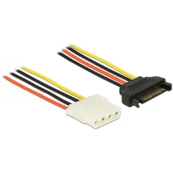 DELOCK Stromkabel SATA 15 Pin Stecker > 4 Pin Buchse 50cm