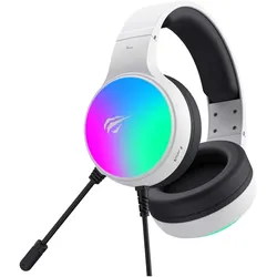 Havit - Gaming Headphones (H2043U) - with Microphone, 50mm Speaker, USB, 2.1m - White (Kabelgebunden), Gaming Headset, Weiss, Schwarz