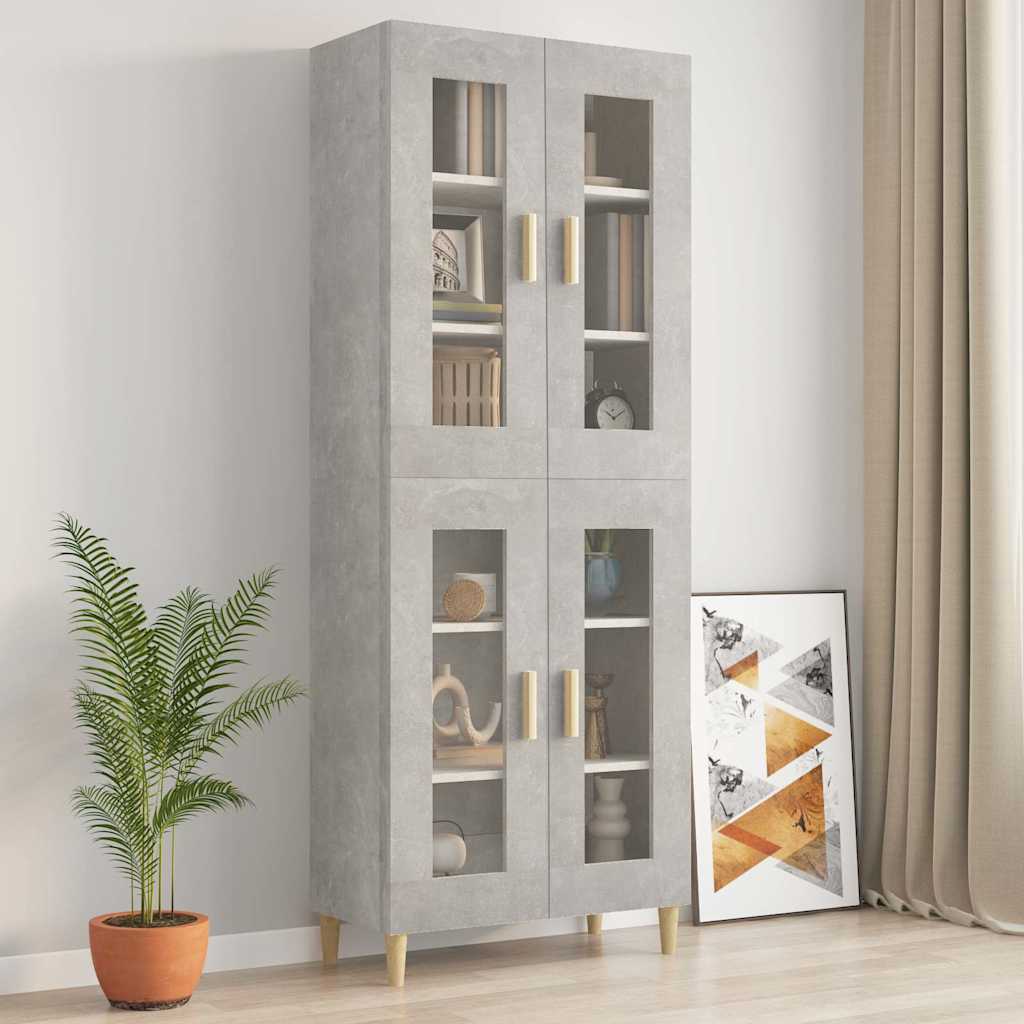 vidaXL Armoire murale suspendue Gris béton 69,5x34x90 cm