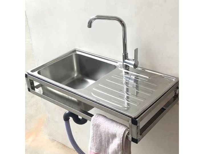 LOCHE Küchenspüle, Edelstahl, Wandmontage, 74*39cm, Modern, Waschbecken