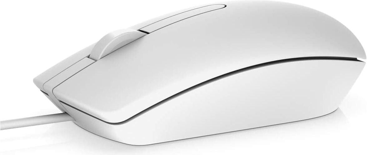 Dell MS116 - Wired USB Optical Mouse - White, New