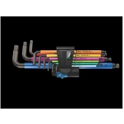 Wera Winkelschlüsselsatz 05022210001 950/9 Hex-Plus Multicolour HF1, metrisch, BlackLaser, mit Haltefunktion, 9-teilig