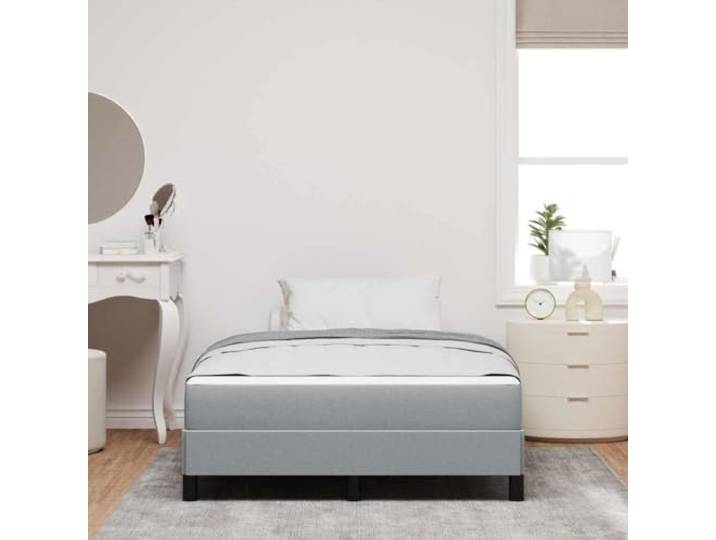 KTHLBRH Boxspringbett mit Matratze hellgrau 120 x 200 cm Stoff Boxspring mit Taschenfedern, Holzrahmen, stabile Ausführung, Verwendung im Innenbereich