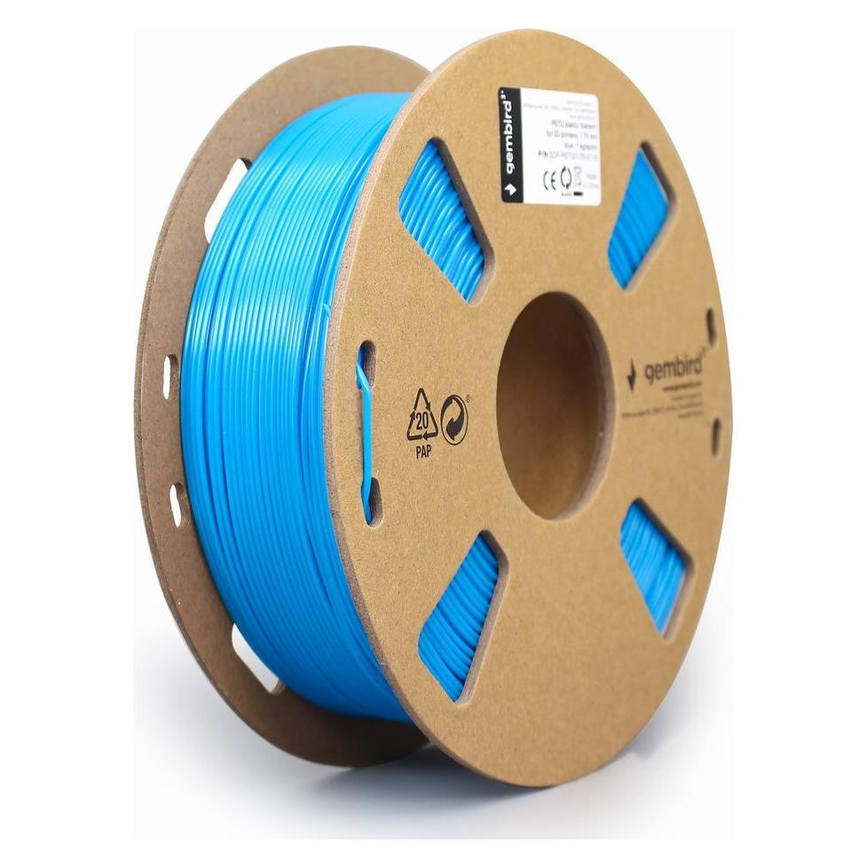 Gembird 3DP-PETG1.75-01-B 3D printing material Polyethylene Terephthalate Glycol (PETG) Blue (PETG, 1450 g, 1.75 mm) (3DP-PETG1.75-01-B)