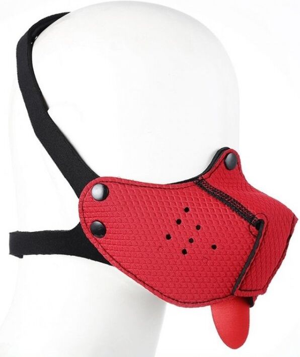 Kinky Puppy Museau + Langue Néoprène Puppy Rouge