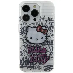 Hello Kitty IML Kitty On BricStk. Graffiti - Hülle für iPhone 15 (weiß)