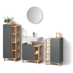 BADMÖBEL-SET Marano, Anthrazit, 4-teilig