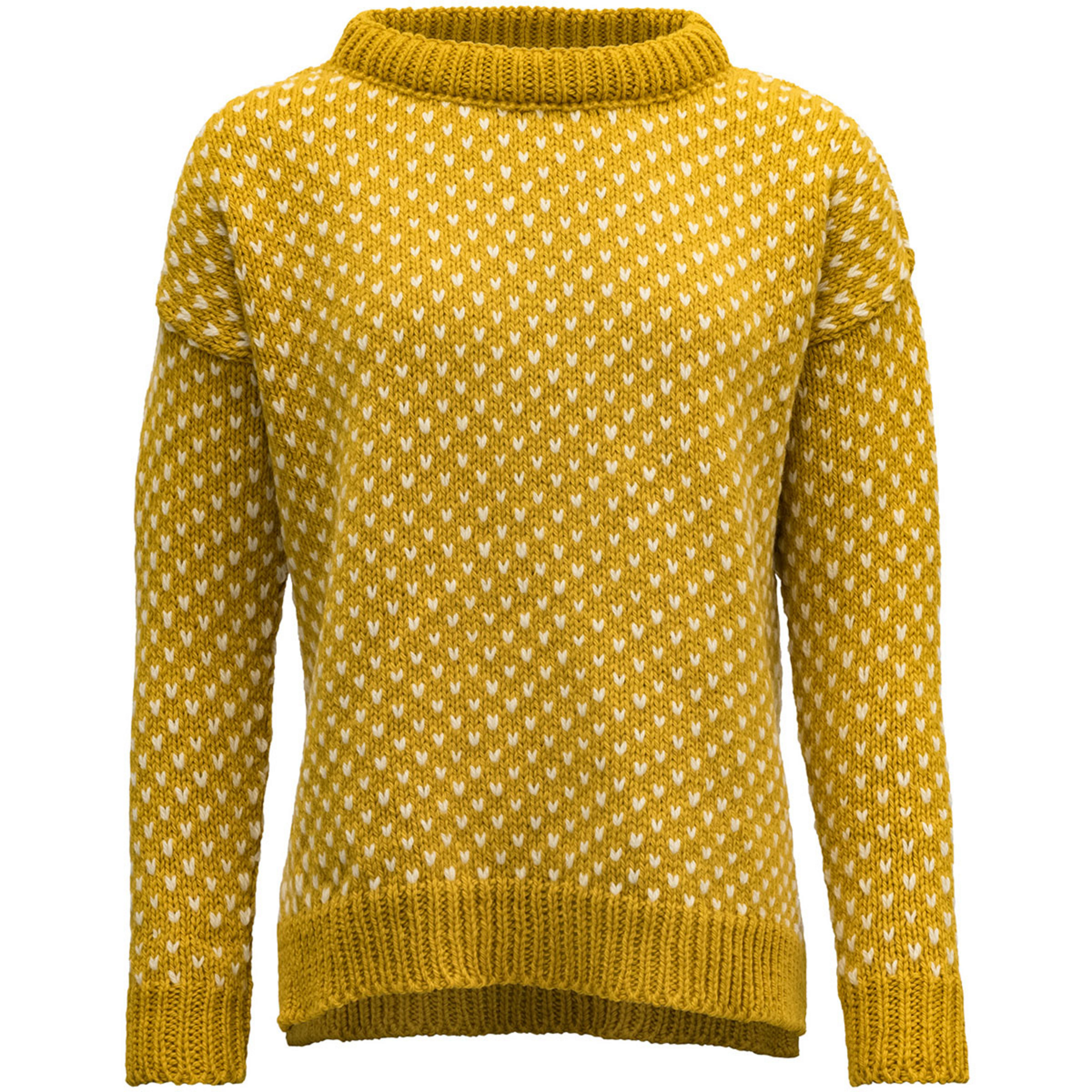 Devold Nordsjø Split Seam Damen Pullover gelb Größe L Lifestyle Hautfreundlich