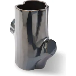 Vase Log Metallic 21 cm, grau