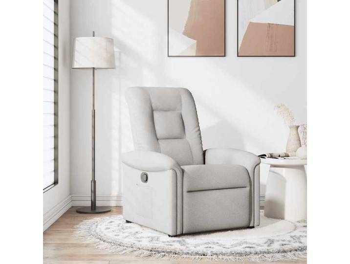 JUIN* Fauteuil réglable/relaxation Fauteuil inclinable gris nuage 100 % polyester Tissu F233327