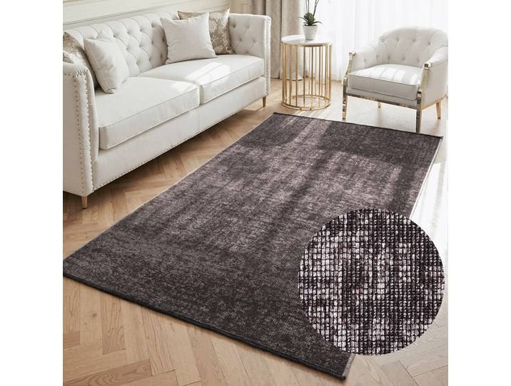 Teppich ELLE DECORATION Prisma , braun, B:120cm H:5mm L:170cm, Baumwolle, Polyester, Teppiche, Teppich, Glanz-Effekt, Karo Design, Kachel-Optik, Wohnzimmer, Schlafzimmer,Flur