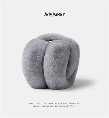 Inspired Living Premium Plush Winter Earmuffs Ultra Soft Winter Earmuffs & Ear Warmers For Outdoor Cold Protection gray