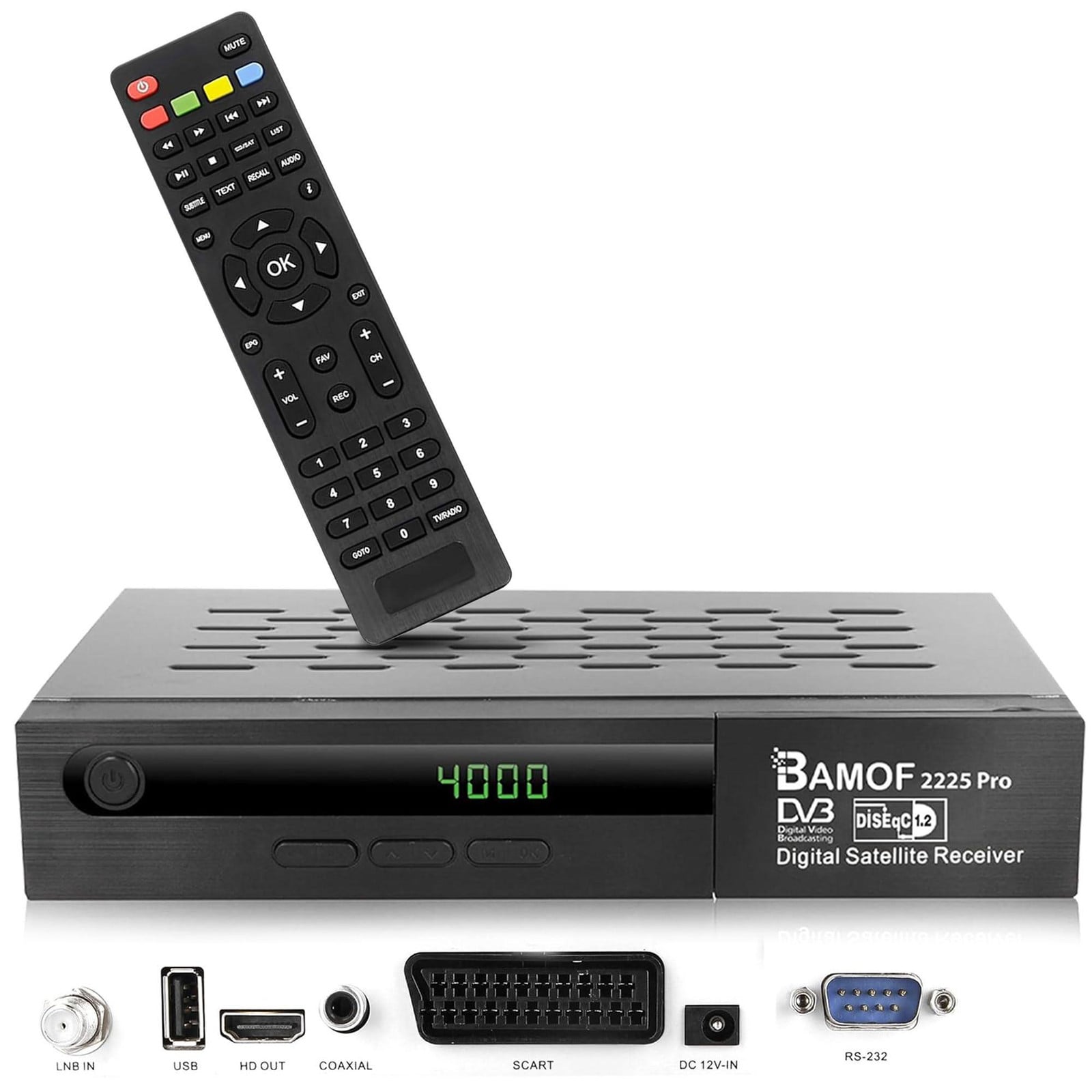 Bamof 2225 Satellietontvanger, Digitale DVB-S2 Full HD Ontvanger (HD)