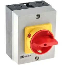 RS PRO Lasttrennschalter plastik 32A 4-polig, Schalter + Taster, Rot