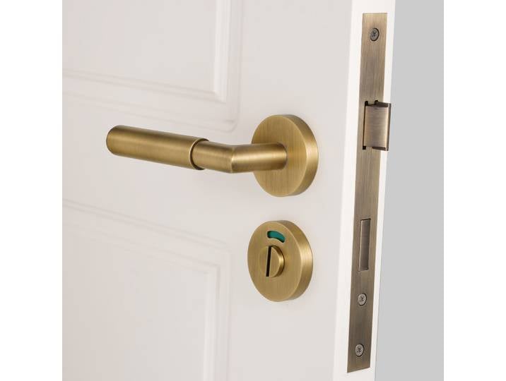 Dooroom – serrure de salle de bains en laiton, serrure de confidentialité, serrure de porte avec marque d'identification, poignée factice, quincaillerie de porte