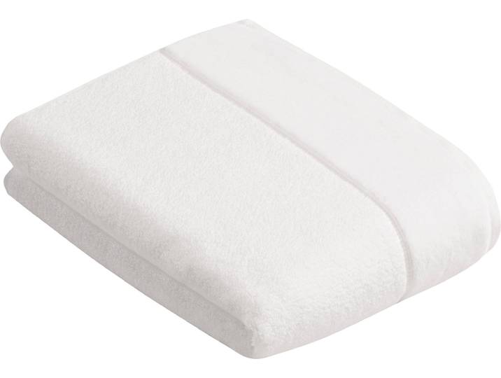 Badetuch VOSSEN Pure , weiss (weiß), B:67cm L:140cm, Frottier, Obermaterial: 100% Baumwolle, Handtücher, Badetuch, Baumwolle & VEGAN, mit eleganter Veloursbordüre