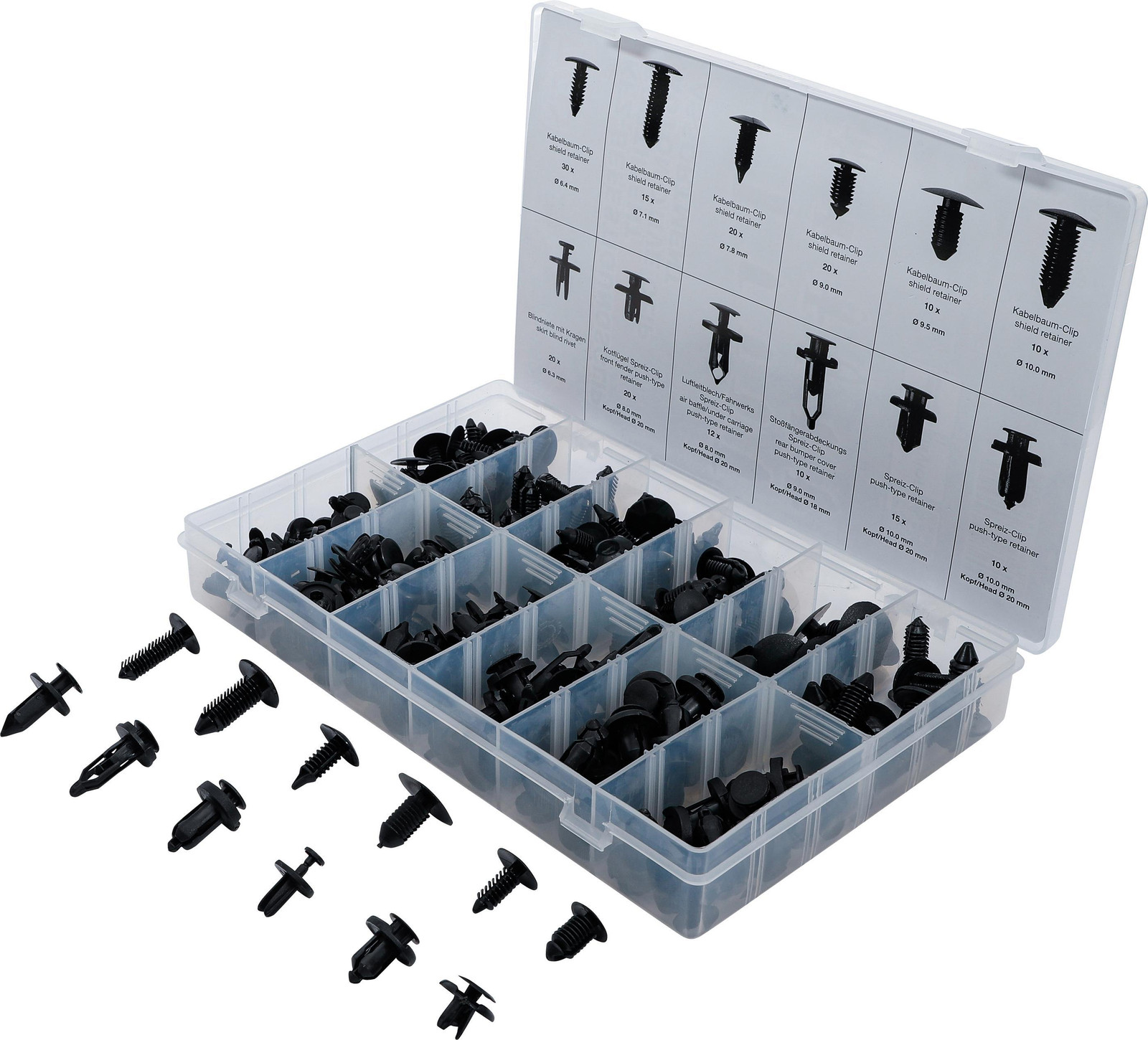 BGS technic Assortiment bevestigingsclips voor auto's, 460 mm