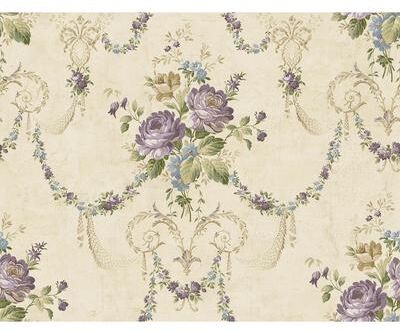 Seabrook Designs Croydon Floral Chandelier Unpasted Wallpaper