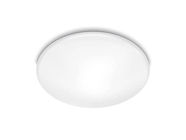 Philips Plafonnier LED Detecteur de Mouvement\, Blanc\, Eclairage Blanc Chaud 2700K\, Philips Shan\, Faible consommation d'énergie grâce à la détection de mouvement\, pour éclairer vos pièces à vivre