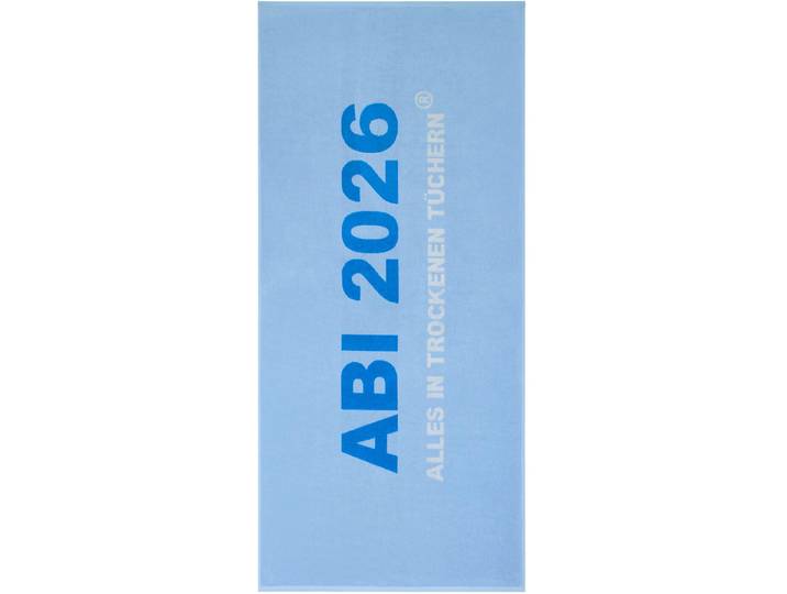 Strandtuch EGERIA ABI 2026 , blau (light blau), B:75cm L:180cm, Frottier, Obermaterial: 100% Baumwolle, Handtücher, Strandtuch, 75x180 cm, ABI 2025-Alles in trockenen Tüchern