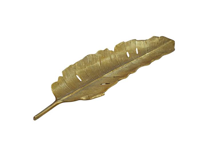 Livetastic Dekoschale, Goldfarben, Metall, Blatt, 26x5x80 cm, handgemacht, mit Beinen, Dekoration, Dekoschalen