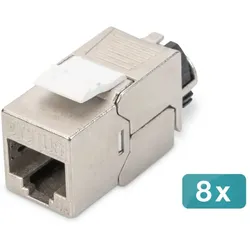 Digitus CAT 6A Keystone Modul, geschirmt mit intelligentem Kabelmanager - 8 Stk.