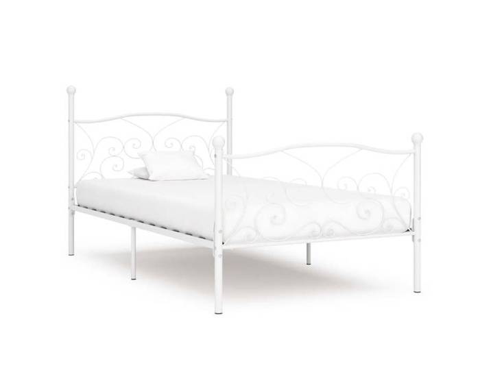Cadre de lit sans matelas avec sommier à lattes métal 90x200 cm - Cadre durable - design élégant(16267)