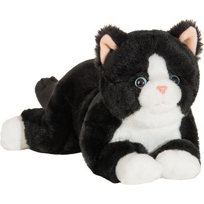 Kuscheltier TEDDY HERMANN "Schlenkerkatze schwarz 30 cm", schwarz (schwarz, weiß), Plüschfiguren, KinderL:30cm, Kuscheltier, zum Teil aus recyceltem Material, L:30cm