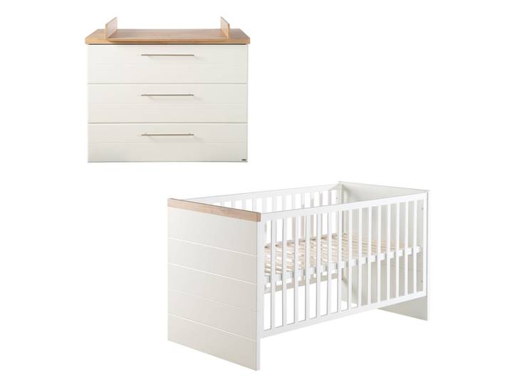 Möbelset 'Nele' 2-teilig, inkl. Kombi-Kinderbett 70 x 140 & Wickelkommode breit