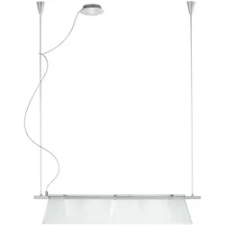 Design Decken Beleuchtung Hänge Leuchte Pendel Lampe silber Glas satiniert Eglo XIMENA 89763