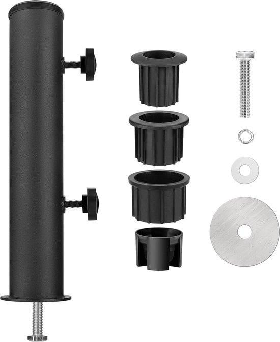 Famanu Universele Parasolsteunpijp met 3-delige adapterring voor 48/38/32 mm parasolbuisstandaarden