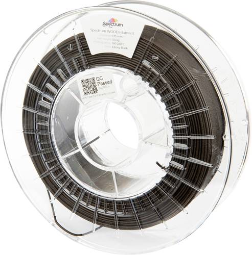 Spectrum Filaments 80322 WOOD Filament PLA Compound Holzähnliche Optik, Gute Lackhaftung, Leicht zu schleifen 1.75mm 500g Ebony