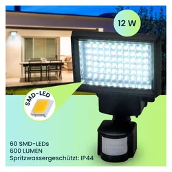 Casativo, Gartenbeleuchtung, LED-Wand-Fluter mit Solarpanel (600 lm, IP44)