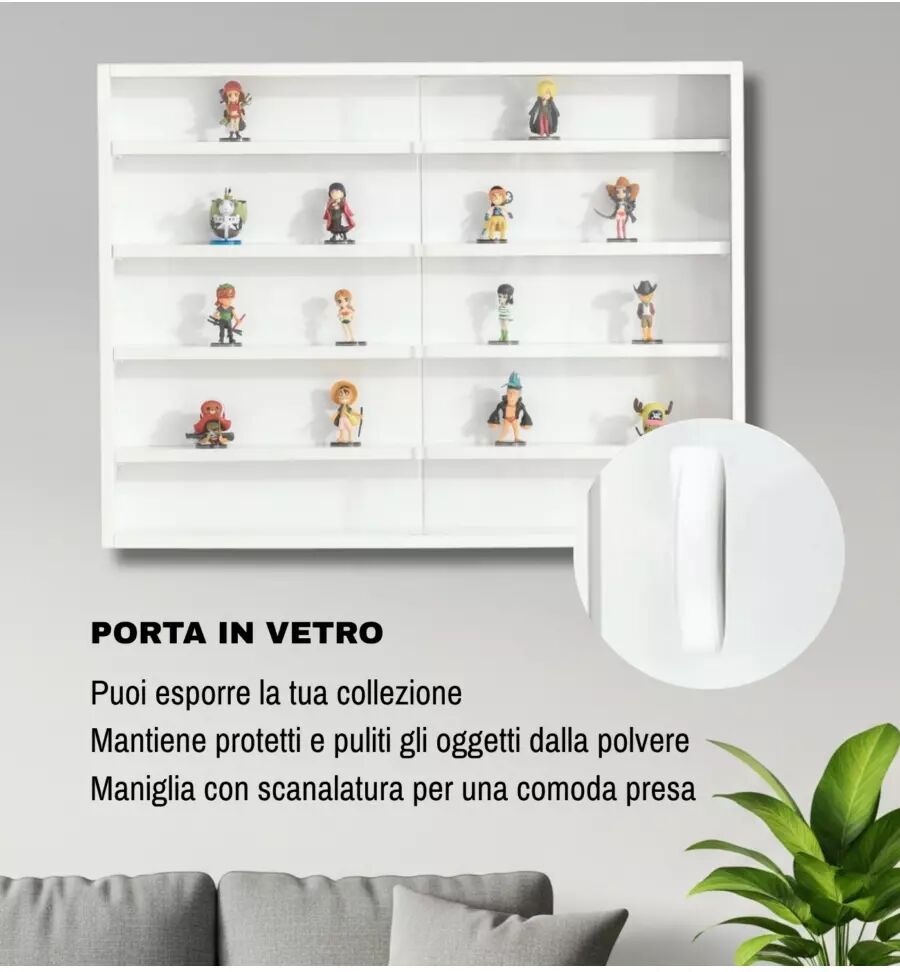 BellaHome VETRINETTA ANTE VETRO SCORREVOLI BIANCO